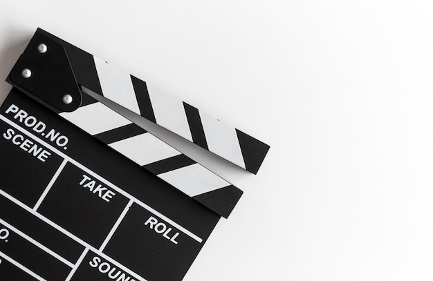Zbliżenia Clapboard Na Białym Tle Premium Zdjęcia