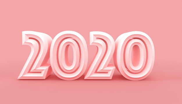2020 años en rosa | Foto Premium