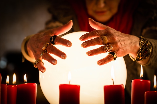 a seance using a cyrstal ball a seance using a cyrstal ball