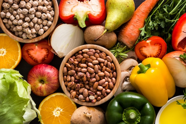 Alimentación Saludable Dieta Mediterránea Frutas Verduras Cereales Nueces Aceite De Oliva Y 9550