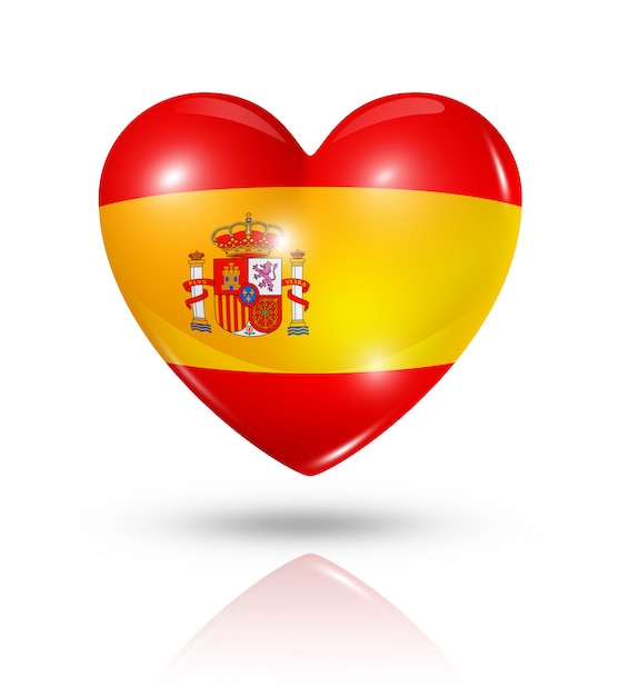 Amor Espana Icono De La Bandera Del Corazon Foto Premium