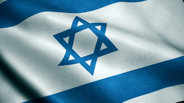 Animación 3d de la bandera de israel Foto Premium