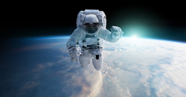 Astronauta Flotando En El Espacio Renderizado 3d Foto Premium 1307