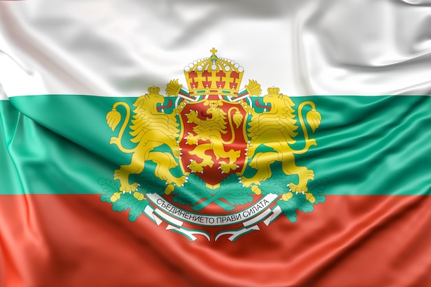 Bandera de bulgaria con el escudo de armas | Foto Gratis