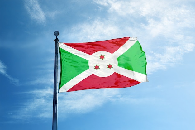 Bandera de burundi en el mástil | Foto Premium