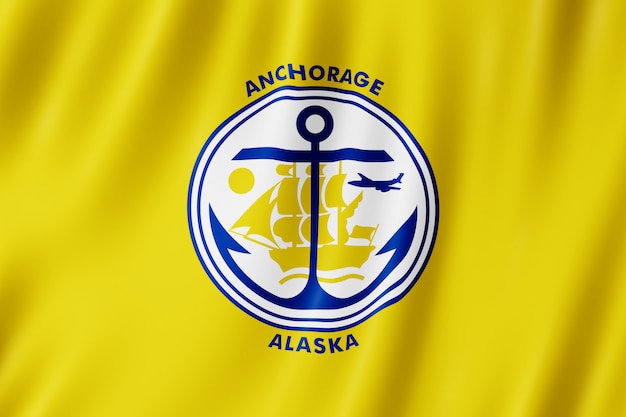 Bandera De La Ciudad De Anchorage Alaska Ee Uu Foto Premium