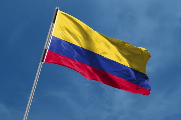 Bandera de colombia ondeando | Foto Premium