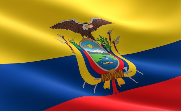 Bandera Del Ecuador Ilustraci N De La Bandera Ecuatoriana Ondeando