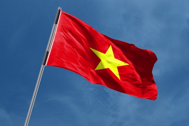 Bandera De Vietnam Ondeando | Foto Premium