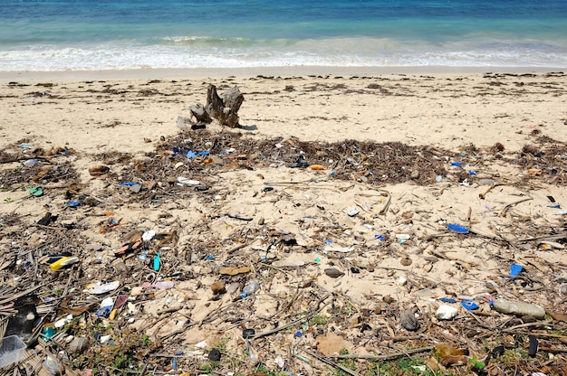 Basura En La Playa. Los Desechos En Las Arenas Causan Contaminación ...