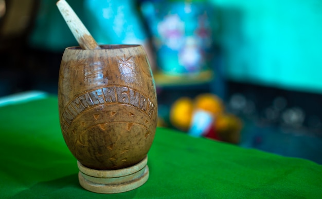 Bebida De Pinolillo En La Mesa Con Fondo Bebida De Pinolillo