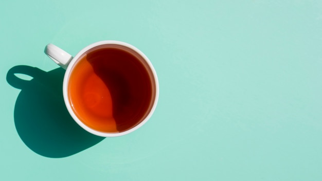 Bodegón de taza de té flat lay Foto gratis