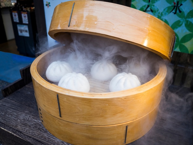 Bollo De Bola De Masa Hervida Al Vapor Comida China Muy Famosa Con El