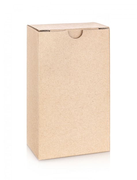 Caja De Papel Kraft Aislada En Blanco Foto Premium