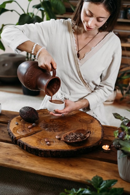 Ceremonia de cacao ritual de apertura del corazón en un lugar