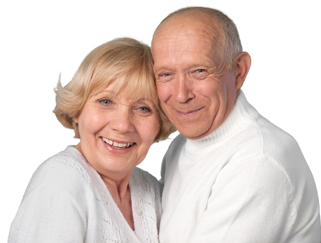 Close Up Retrato De Una Pareja De Ancianos Abrazándose Foto Premium 