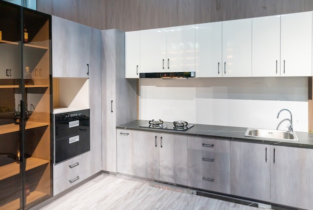 Cocina de estilo de decoración moderna, diseño de gabinete. | Foto Premium