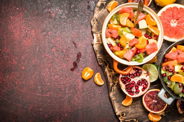 Comida De Verano Ensalada Tropical De Frutas Ex Ticas Sobre Fondo