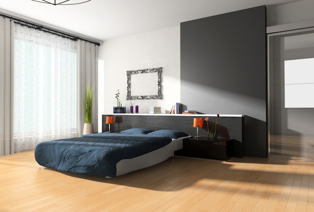 Diseño interior de un dormitorio. | Foto Premium