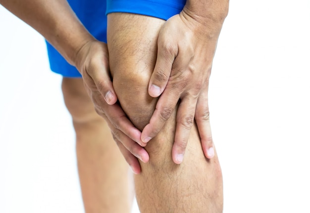 Dolor, hinchazón del deporte. Foto Premium