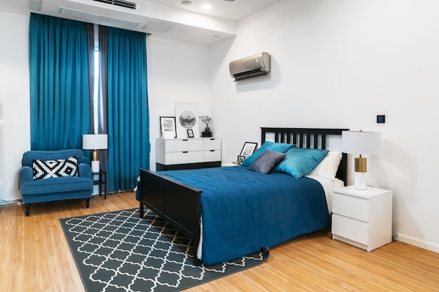 Dormitorio, decoración moderna | Foto Premium