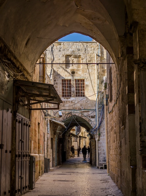 Edificios Tradicionales A Lo Largo De La Calle En La Ciudad Vieja Jerusalen Israel Foto Premium