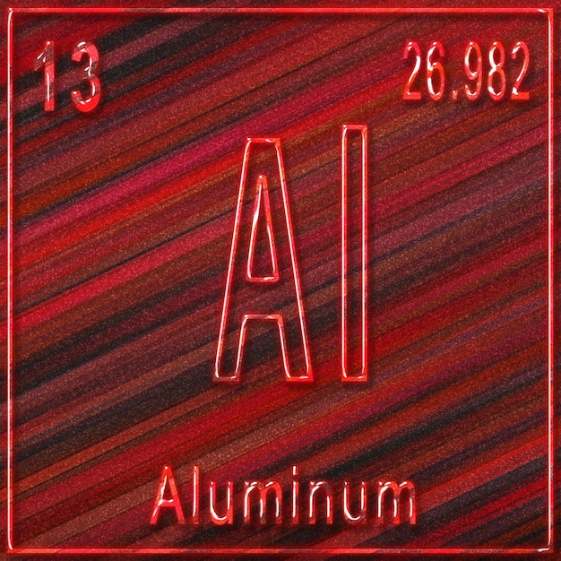 Elemento Químico De Aluminio Signo Con Número Atómico Y Peso Atómico Elemento De La Tabla 7321