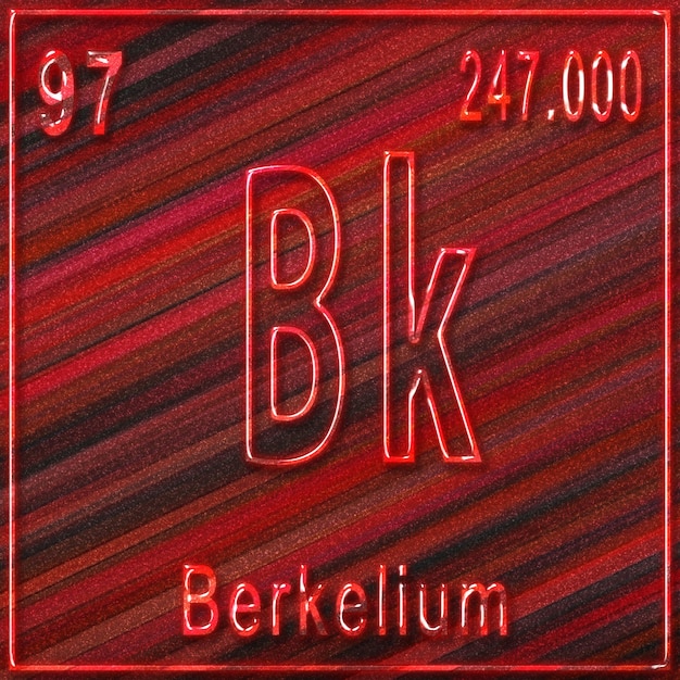 Elemento Químico De Berkelio Signo Con Número Atómico Y Peso Atómico