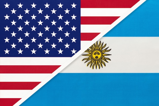 Estados Unidos Vs Argentina Bandera Nacional Relación Entre Dos Países Foto Premium 