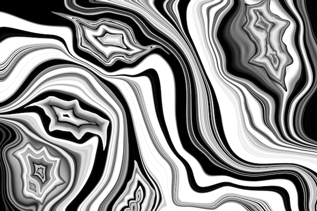 Fondo de ondulación de ágata abstracta de textura de mármol blanco y negro Foto Premium