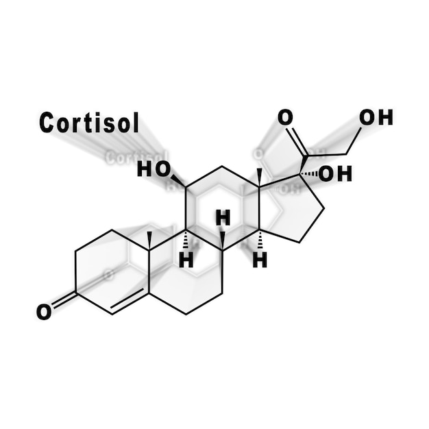 Fórmula Química Estructural De La Hormona Cortisol Sobre Un Fondo ...