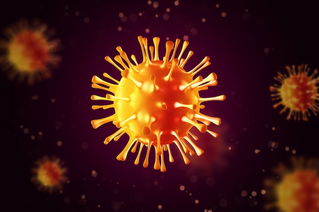  Foto  microsc pica 3d del coronavirus  covid  19  Foto  Premium