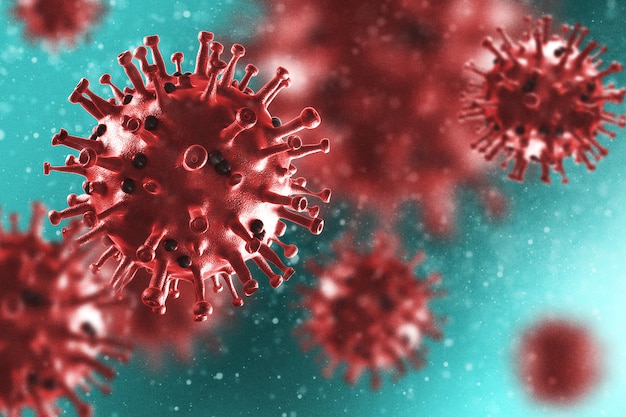  Foto  microsc pica 3d del coronavirus  covid  19  Foto  Premium