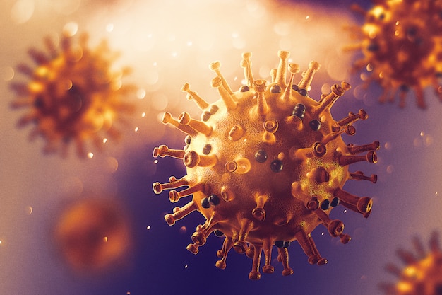  Foto  microsc pica 3d del coronavirus  covid  19  Foto  Premium