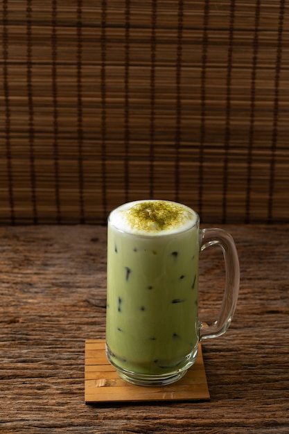 Greentea Matcha Latte Bebida Fría Bebida Frescura Foto Premium 7613