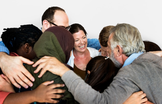 Grupo diverso de personas juntas retrato de estudio | Foto Premium