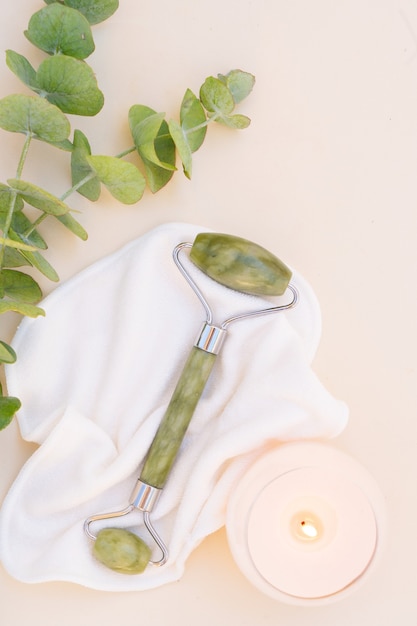 Gua Sha Rodillo De Jade Para Masaje Facial De Piedra Natural Con