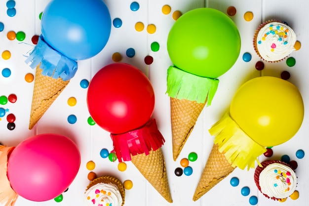 Helado Hecho Con Globos Close-up | Foto Gratis