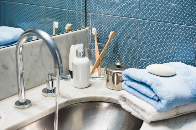 Hermosa composición para concepto de spa o baño Foto gratis