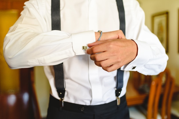 camisa blanca de vestir hombre