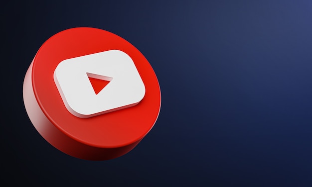 Icono De Boton De Circulo De Youtube 3d Con Espacio De Copia Foto Premium