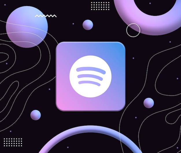 Icono Del Logotipo De Spotify En El Fondo De Formas Est Ticas De Ne N