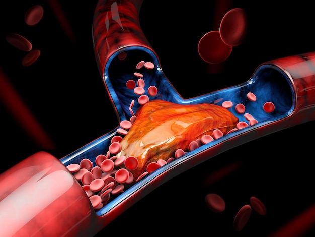 Ilustración 3d De Trombosis Venosa Profunda O Coágulos De Sangre