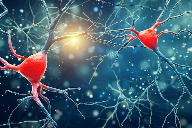 Ilustración De La Estructura De Las Neuronas Del Cerebro Foto Premium 0486