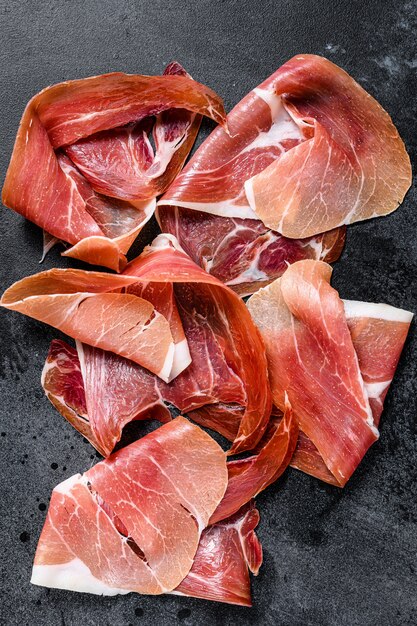 Jamón Serrano Español Jamón Vista Superior Foto Premium 1564