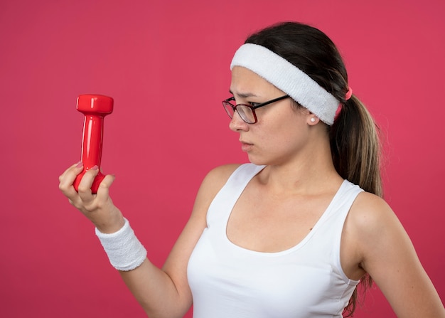 Joven Deportista Despistada En Gafas Pticas Con Diadema Y Mu Equeras