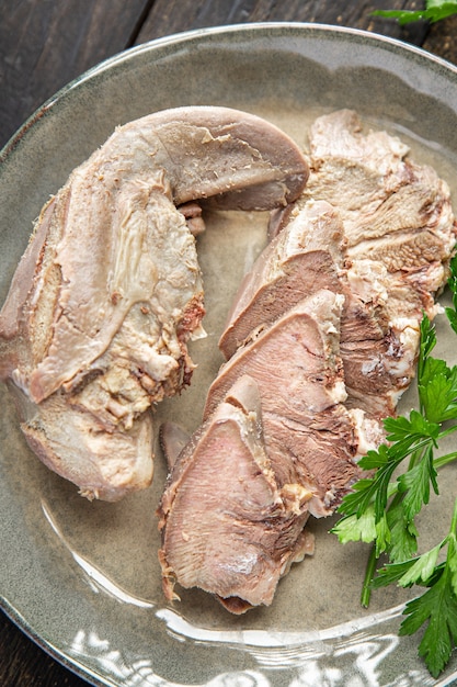 Lengua De Cerdo Carne Cocida Porci N Fresca Hervida Lista Para Comer