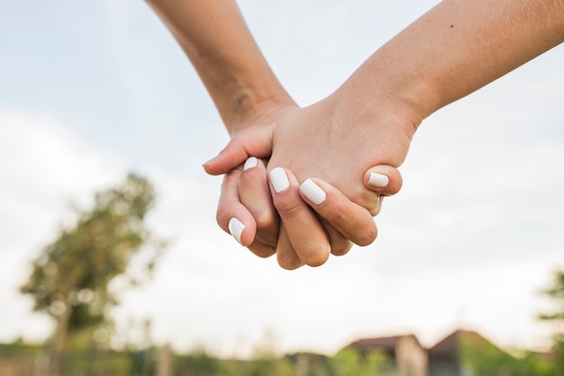 Lgbt Lesbian Couple Moments Felicidad Pareja Lesbiana Manos De La Mano Foto Premium 