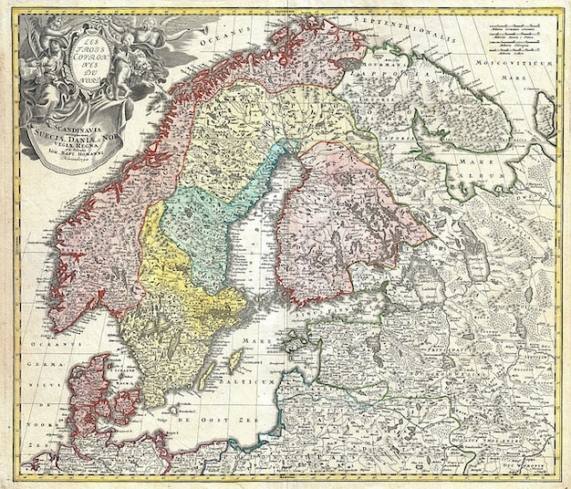 Mapa De Dinamarca Suecia Finlandia Escandinavia Noruega Foto Gratis