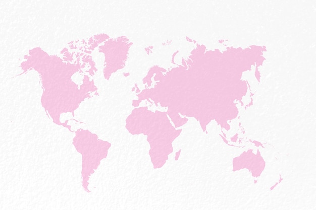 mapa rosa Mapa del mundo sobre fondo rosa pastel | Foto Premium